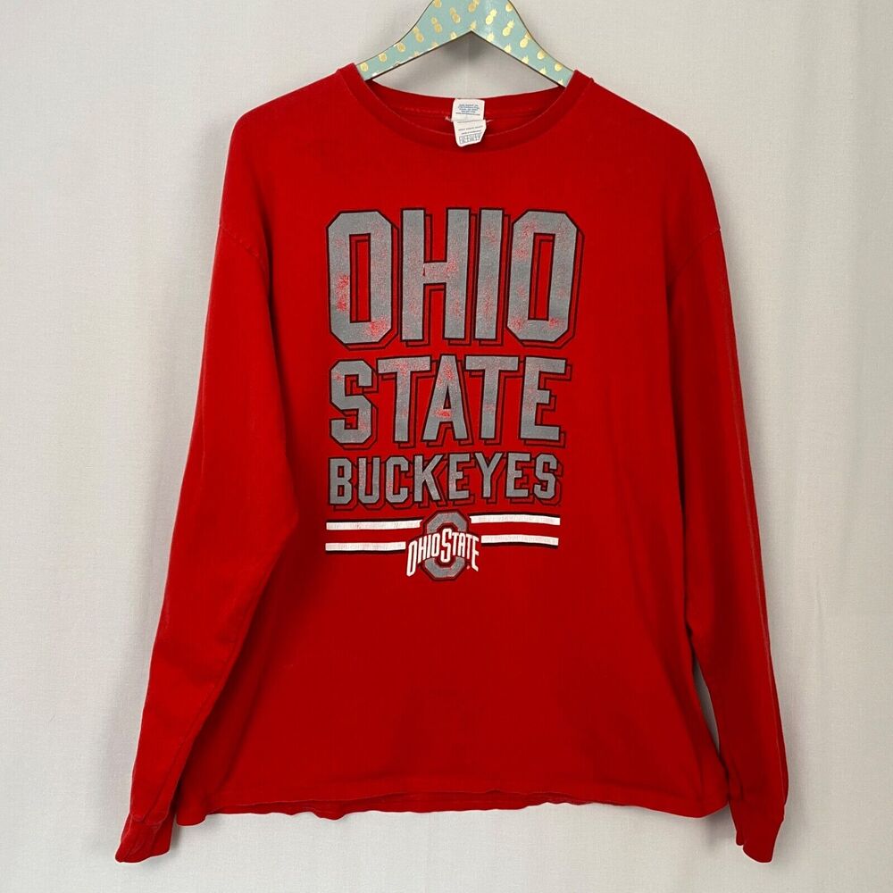 Ohio State Buckeyes T Shirt Mens XL Long Sleeve Spell Out Vintage Delta Pro‎